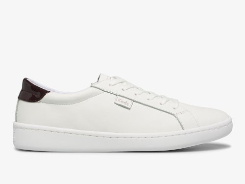 Keds Ace Leren Schoenen Leer Dames Wit Bordeaux | BE-40174
