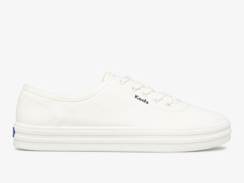Keds Breezie Canvas Veterschoenen Dames Wit | BE-32928