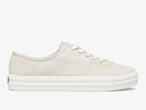 Keds Breezie Canvas Veterschoenen Dames Grijs | BE-56464