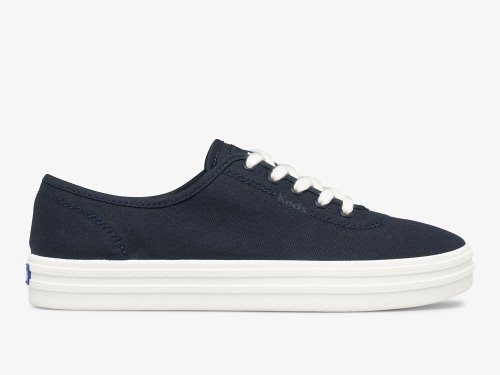 Keds Breezie Canvas Veterschoenen Dames Donkerblauw | BE-98120