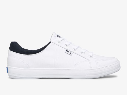 Keds Center II Canvas Veterschoenen Dames Wit Donkerblauw | BE-75956