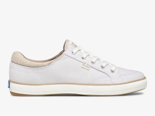 Keds Center II Chambray Stripe Veterschoenen Dames Beige | BE-23667