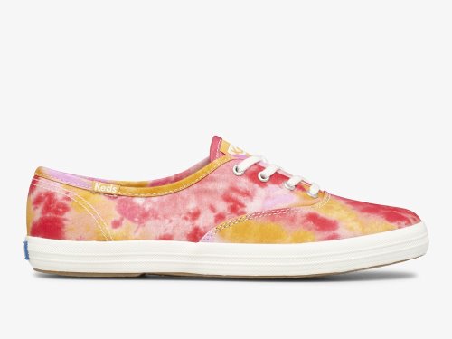 Keds Champion Canvas Tie Dye Veterschoenen Dames Roze Oranje | BE-72895