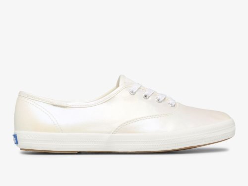 Keds Champion Iridescent Canvas Veterschoenen Dames Wit Gekleurd | BE-88370