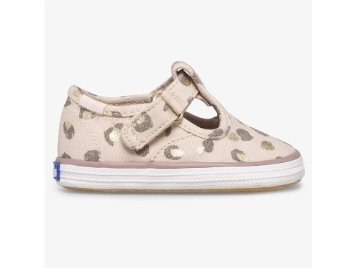 Keds Champion Kanten Neus Cap Tstrap Slip On Sneakers Meisjes Leopard | BE-23873