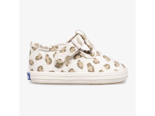 Keds Champion Leopard Neus Cap T-Riemen Slip On Sneakers Meisjes Leopard | BE-71567