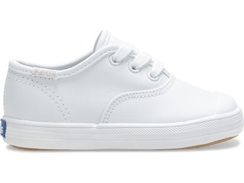 Keds Champion Neus Cap Leren Sneaker Schoenen Leer Meisjes Wit | BE-29109