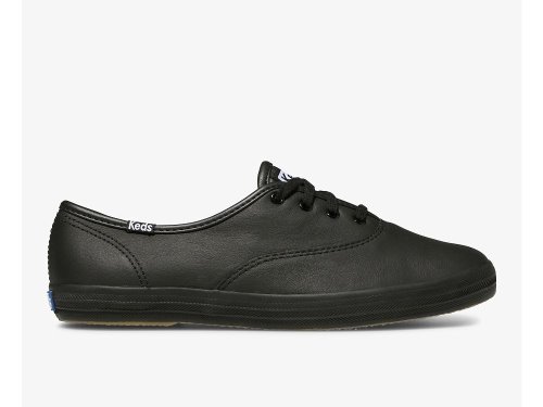 Keds Champion Originele Leren Schoenen Leer Dames Zwart | BE-52695