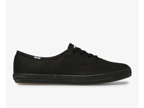 Keds Champion Originele Veterschoenen Dames Zwart Zwart | BE-32224