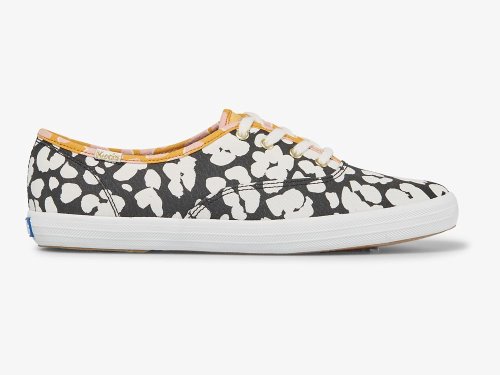 Keds Champion Spot Print Veterschoenen Dames Zwart Wit | BE-60333