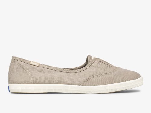 Keds Chillax Mini Twill Washable Slip On Sneakers Dames Bruin | BE-70633