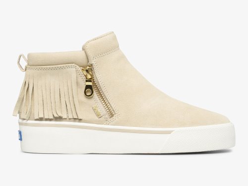 Keds Cooper Zip Fringe Suede Laarzen Dames Beige | BE-10868