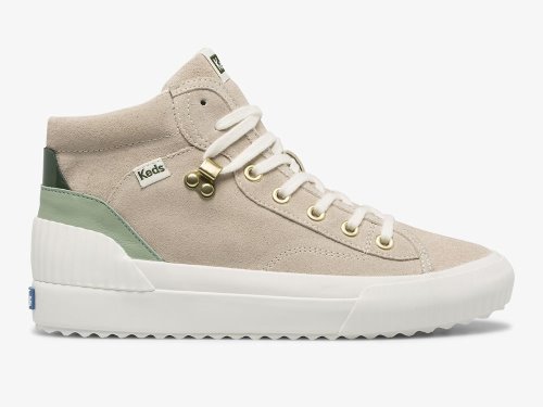 Keds Demi Mid TRX Suede Veterschoenen Dames Beige | BE-28563