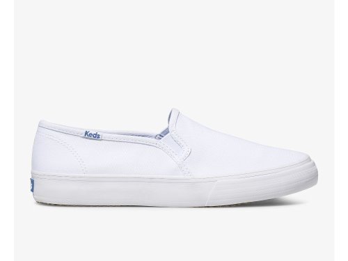 Keds Double Decker Canvas Slip On Sneakers Dames Wit | BE-12525