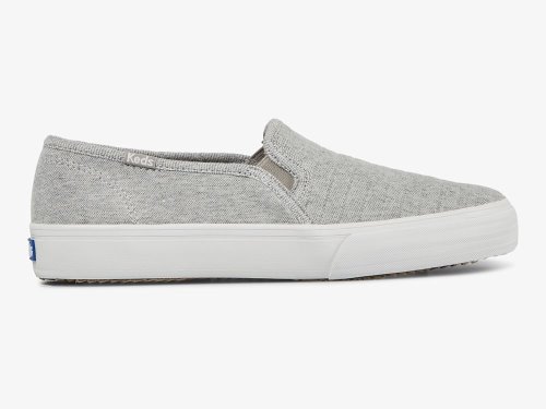 Keds Double Decker Jersey Slip On Sneakers Dames Grijs | BE-39902