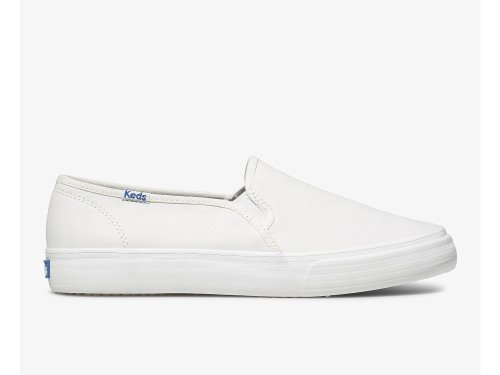 Keds Double Decker Leren Schoenen Leer Dames Wit | BE-36228