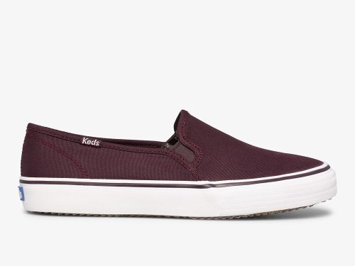 Keds Double Decker Tencel™ Slip On Sneakers Dames Bordeaux | BE-62129