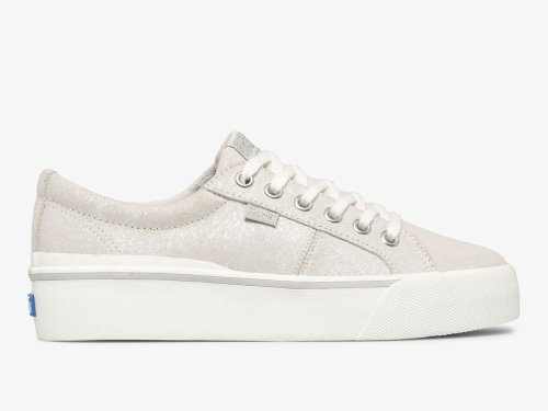 Keds Jump Kick Duo Metallic Suede Platform Schoenen Dames Zilver | BE-87643
