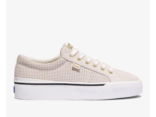 Keds Jump Kick Duo Suede Platform Schoenen Dames Wit | BE-92905