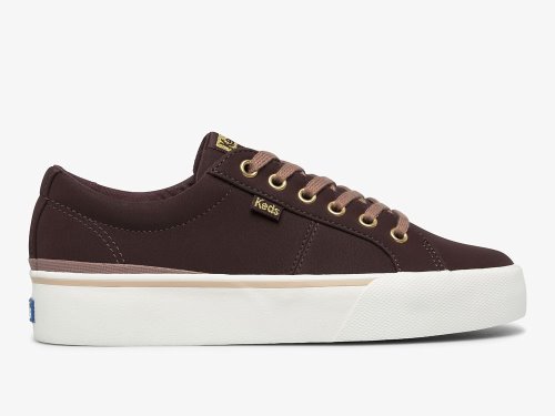Keds Jump Kick Duo Veganistische Soft Buck Veterschoenen Dames Bordeaux | BE-71041