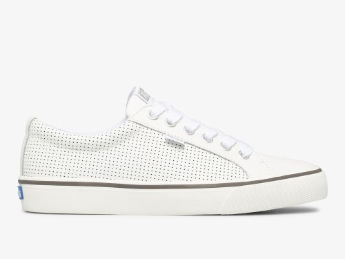Keds Jump Kick Perf Leren Schoenen Leer Dames Wit | BE-40886