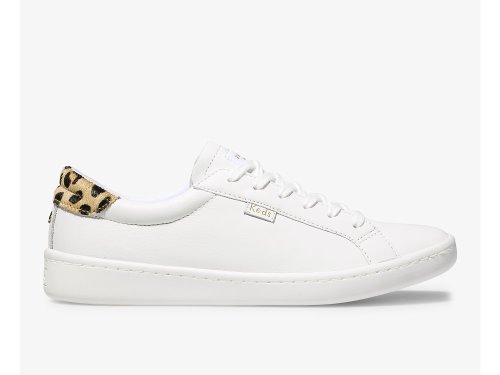 Keds Kate Spade New York Ace Leren Calf Hair Schoenen Leer Dames Wit Leopard | BE-24061