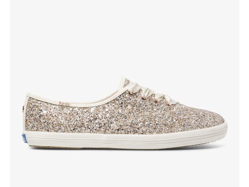 Keds Kate Spade New York Champion Glitter Veterschoenen Dames Roze Goud Gekleurd | BE-29208