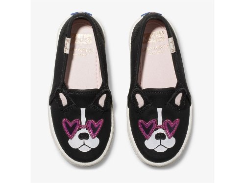 Keds Kate Spade New York Double Decker Francois Schoenen Leer Meisjes Zwart | BE-49017