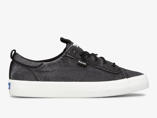 Keds Kickback Canvas Washable Slip On Sneakers Dames Zwart | BE-11251