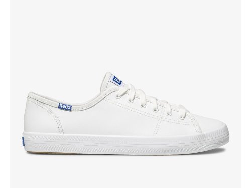 Keds Kickstart Leren Schoenen Leer Dames Wit Blauw | BE-78308