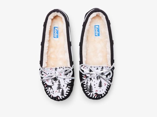 Keds Moccasin Slippers Slippers Dames Zwart Gekleurd | BE-46301