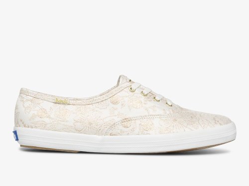 Keds Rifle Paper Co. Champion Colette Jacquard Veterschoenen Dames Wit | BE-88411