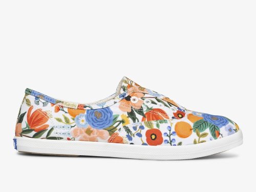 Keds Rifle Paper Co. Chillax Citrus Garden Party Slip On Sneakers Dames Wit Gekleurd | BE-39383