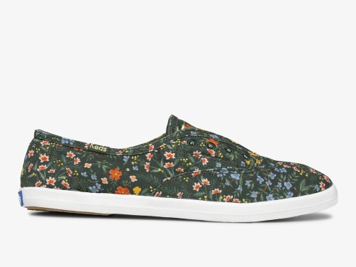 Keds Rifle Paper Co. Chillax Wildwood Slip On Sneakers Dames Groen Gekleurd | BE-20029
