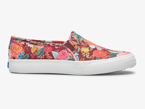 Keds Rifle Paper Co. Double Decker Garden Party Slip On Sneakers Dames Bordeaux | BE-26685