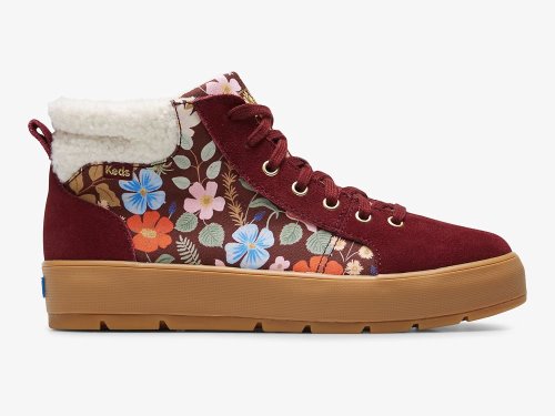 Keds Rifle Paper Co. Tahoe Nouveau Suede Laarzen Dames Bordeaux | BE-02915