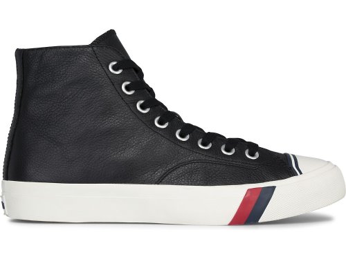 Keds Royal Hi Leren Schoenen Leer Dames Zwart | BE-00708