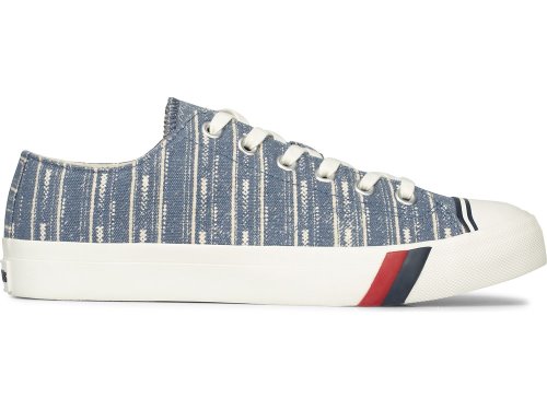 Keds Royal Lo Woven Stripe Sneakers Heren Indigo | BE-02462