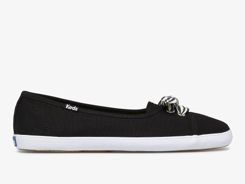 Keds Seaside Canvas Slip On Sneakers Dames Zwart Gekleurd | BE-77731