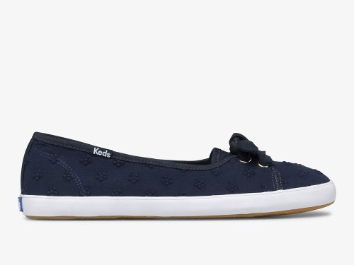 Keds Seaside Daisy Eyelet Slip On Sneakers Dames Donkerblauw | BE-12445