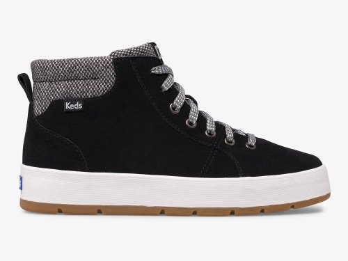 Keds Tahoe Boot Suede Veterschoenen Dames Zwart | BE-18817