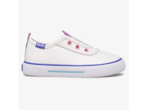 Keds Topkick Slip On Jr Washable Leren Slip On Sneakers Meisjes Wit | BE-95494