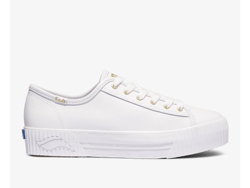Keds Triple Kick AMP Leren Platform Schoenen Dames Wit | BE-74638