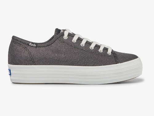 Keds Triple Kick Metallic Platform Schoenen Dames Donkergrijs | BE-02278