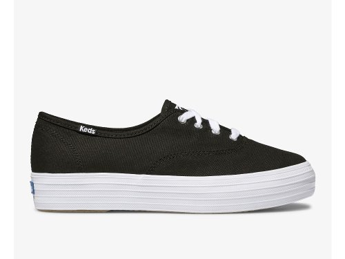 Keds Triple Platform Schoenen Dames Zwart | BE-79036