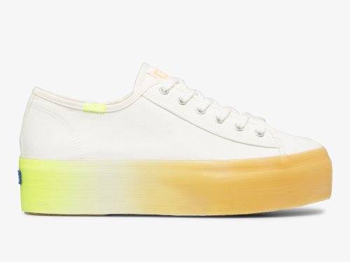 Keds Triple Up Ombre Foxing Platform Schoenen Dames Wit Gekleurd | BE-93960