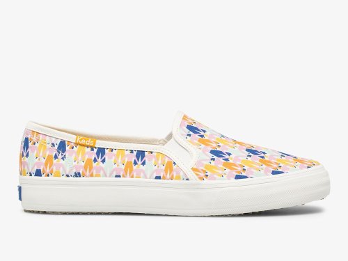 Keds Washable Double Decker Rainbow Women Slip On Sneakers Dames Wit Gekleurd | BE-31046